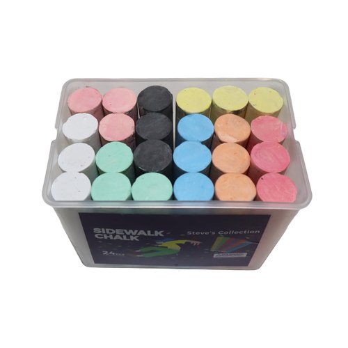 Steve's Collection (24 Pieces, Multicolor) Sidewalk Chalk Set for Kids - Washable, Colored Chalk for Outdoor Play and Chalkboard Art - Ages 3+