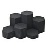 MOOCA Wooden 6 Pcs Hexagon Risers for Display Jewelry and Accessories Display Stand, Wooden Display Risers, Wood Jewelry Risers Wood Figurine Display Risers, Black Color