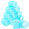 AUEAR, 12 Pack 2.1 Inch Self Grip Hair Rollers Curlers Salon Hair Curler Roller for Medium Hair Bangs Volume DIY Hairstyle Light Blue