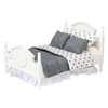 Dollhouse Bedding, 5 Piece Set with Comforter & Pillows, Blanket, Realistic Bedroom Accessories for 6 inch Dolls, 1/12 Scale, Gray and White Linen