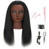 EVATEC Real 100% Human Hair Mannequin Head with Table Clamp Stand for Hairdresser Practice Braiding Styling Manikin Cosmetology Doll Training Head Curling Cutting Updos Display