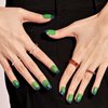 St. Patrick's Day Press on Nails Medium Square, GLAMERMAID Handmade Glitter Dark Green Gel Nail Polish Glue on Nails, 24Pcs Short Reusable Fake Nails Acrylic False Nails Manicure Kit for Women Gift