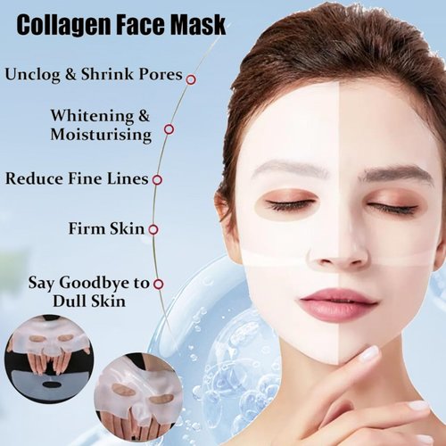 AQILUN Deep Collagen Anti Wrinkle Lifting Mask, Coco Beauty Collagen Mask, Deep Hydrating Firming Overnight Hydrogel Mask, Pore Minimizing, Elasticity Improvement(5PCS)