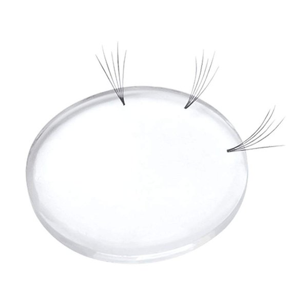 6Pcs Silicone Easy Fan Volume Lash Pads Blooming Lash Pallet Patches Round Eyelash Fan Holder Eyelash Extension Supplies for Easy Fan Volume Lashes Makeup Tools, Clear