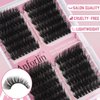 Fluffy Lash Clusters 12-20mm Left&Right Lashes 80D+100D Cat Eye Wispy Eyelash Clusters 216 PCS D Curl Thick Volume Individual Lashes 3D Soft DIY Cluster Eyelash Extensions at Home by Anforlin