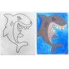 8x10 Pre Drawn Stretched Canvas Painting for Kids | Custom Shark Theme | Birthday Gift Underwater Coloring | Paint party favor | DIY…