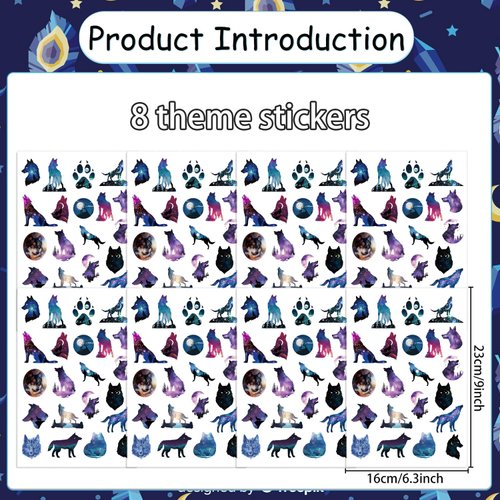 Wxiben Wolf Temporary Tattoos Stickers - 170+ Wolf Party Favors Gifts Decorations Supplies Wolf Stickers for Kids Cool Wolf Themed Birthday Baby Shower Tattoos Supplies Men Women