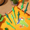 36 Pack Cactus Shaped Roller Pens Novelty Cactus Plant Gel Ink Pens Cactus Shaped Ballpoint Black Cactus Gel Ink Rollerball Pen with Flower for Summer School Home Office Supplies Gift, 3 Colors
