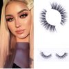 Miss Kiss 1 Pair Lashes 3D Mink Lash Natural Look Eye Lashes Soft Fluffy False Lash Cat Eye Fake Eyelashes Wispy Handmade Lash Strips Pack Can be Reusable 12MM