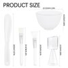 FERCAISH 5Pcs Diy Face Mask Mixing Bowl, Microwavable Silicone Facial Mud Bowl Cosmetic Beauty Tool for Home Salon(White)