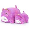 MIAOHAHA Happy Birthday Plush Pillow Toy,Soft Plush Cat Toy Plushies Gift for Kids and Girls(Purple Cat,25cm/9.8in)