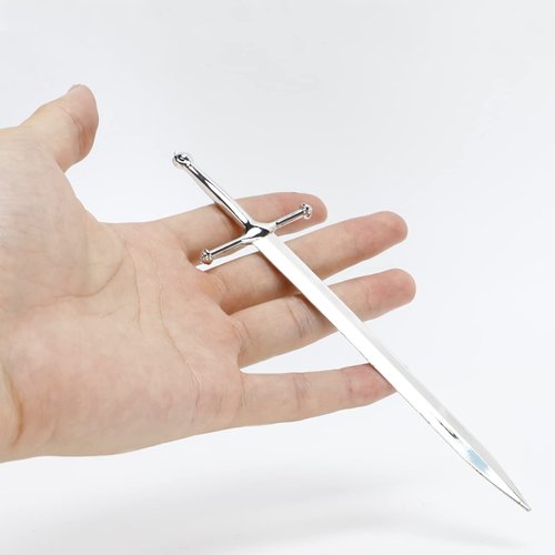 Silvery Metal Letter Opener Office Letter Opener Knife Metal Plated Envelope Opener Ergonomic Grip Handle Practical Ornamental Letter Opening Tool (Pack of 1)