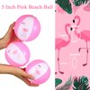 Jexine 24 Pcs Mini Beach Balls Flamingo Party Pack, 5 Inch Inflatable Pink Beach Ball Flamingo Toy in Bulk for Teens Adults Pool Luau Party Supplies Decorations