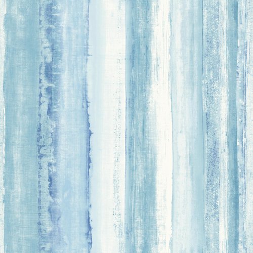RoomMates RMK9061WP Light Blue Watercolor Stripe Peel and Stick Wallpaper 20.5"x 16.5 feet