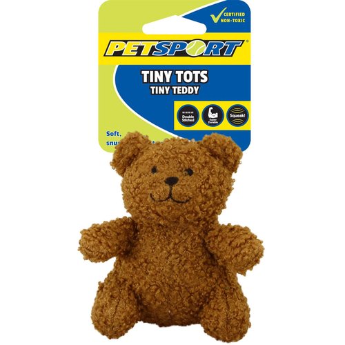 PetSport Tiny Tots Tiny Teddy Plush Dog Toy | Durable, Super Soft for Small Dogs and Puppies 4"