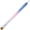 Ivy-L Premium 2 Way French Gel Acrylic Nail Art Kolinsky Brush With Dotting Tool for Professional Manicure Cuticle Clean Up Nail Art Design, Pink Blue Wood Handle (Size 16)
