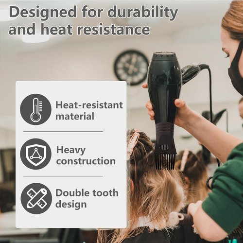 BRBASAP Universal Hair Dryer Comb Nozzle Plastic Hairdressing Salon Blow Comb Attachment Styling Tool for Straightening Detangling Fine Curly Natural Hair Nice and Fashionable Salon Accessory