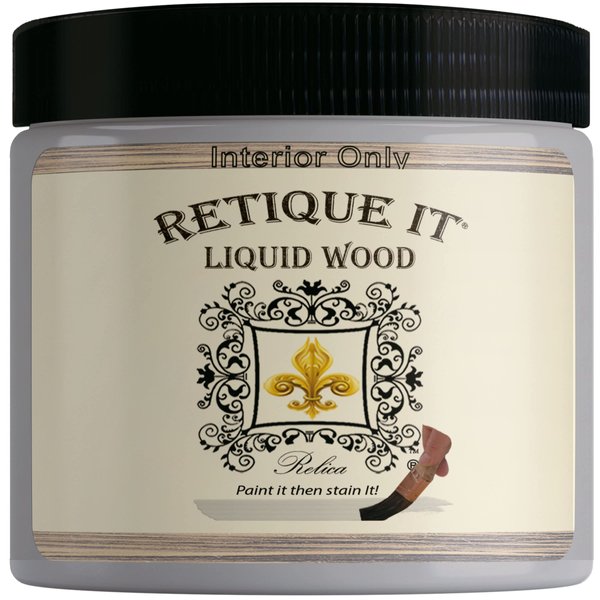 Liquid Wood for Gel Stain & Wood Stain by Retique It - 16oz Bleached (Perfect Companion to Chalk Furniture Paint, Milk Paint & Cabinet Paint) Beyond Faux Wood Look Paint.. Pint Bleached Wood