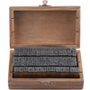 Oytra Alphabet Stamps Letter Art Craft Material Rubber Letters 70 Letters & Number Vintage Special Characters Journal Bullet Stationery Supplies ABCD in Wooden Storage Box Gift