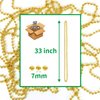 YAXINRUI 33 Inch 7 mm Metallic Gold Bead Necklaces, 15pcs Mardi Gras Beads Bulk Round Beaded Necklaces Costume Necklace for Mardi Gras Party Christmas Festive Events, Party Favors