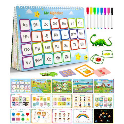 Busy Book for Toddlers,Montessori Preschool Learning Activities,32 Themes Educational Toys for 1-3,Autism Learning Materials Toys for Toddler,Toddler Activities Books for 3-5, Tracing Coloring Book