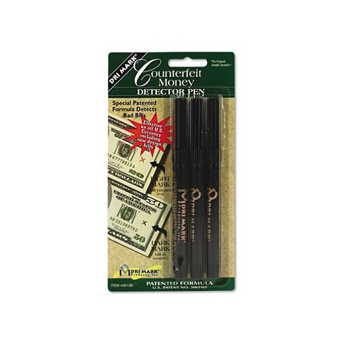 Dri-Mark : Smart Money Counterfeit Bill Detector Pen for Use with U.S. Currency, 3/pk -:- Sold as 2 Packs of - 3 - / - Total of 6 Each
