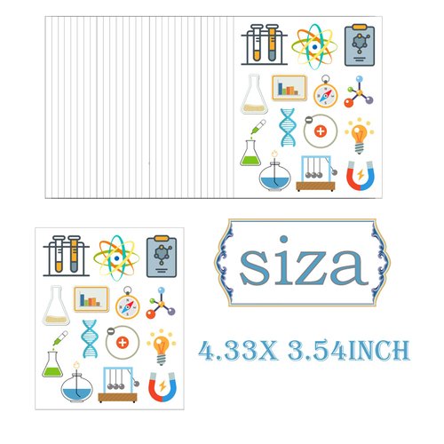 ATSMOICY 370 Science Party Temporary Tattoos Stickers Future Mad Scientist natural science Arts Birthday Baby Party Favors Decorations Tattoo