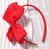 Totelux Bow Headband for Girls Red Grosgrain Ribbon Hair Band Big Bow Tie Hair Hoop Cute Hair Accessories for Toddler Teens Birthday Wedding Christmas Party Supplies