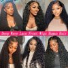 Deep Wave Lace Front Wigs Human Hair 13x4 HD Lace Front Wigs Pre Plucked Bleached Knots 200% Density Glueless Wigs Human Hair With Baby Hair Deep Curly Human Hair Wig For Women Natural Color 28 Inch