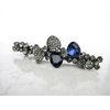 Generic Slim blue gray bow crystal hair barrette clip bridal clip bridal barrette hair