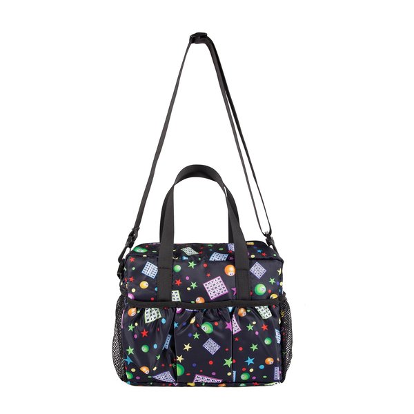 Bingo Bag with Pockets for Bingo Daubers Dabbers Dobbers Black Bingo Bags for Bingo Stuff Supplies Bingo Night Accessories for Adults Seniors Elderly Bingo Game Prizes for Bingo Lovers Players Bag