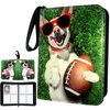 Football Card Binder 400 Pockets, Trading Card Binder 4 Pocket with 50 Removable Sleeves Fits 400 Sport Cards, 3 Ring Card Holder Binder with Zipper, Collector Storage Album