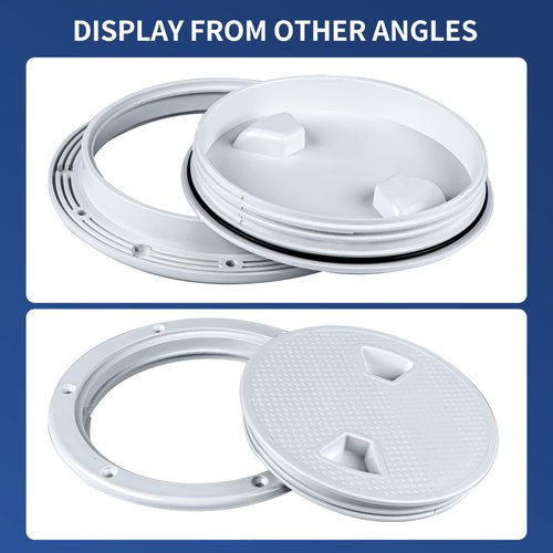 smartmarine Boat Hatch Black 4" 6" 8" Round Non Slip Inspection Hatch w/Detachable Cover for Marine Boat Yacht (6 inch)