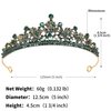 Baroque Princess Tiara for Women, Royal Queen Crown Diadem Headband, Crystal Costume Accessories for Prom Birthday, Green