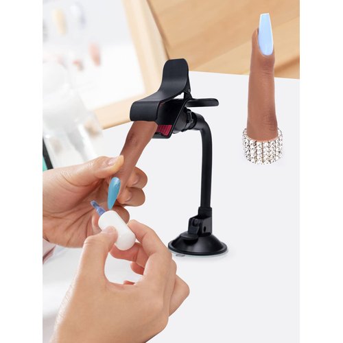 2 Pieces Silicone Practice Fingers for Acrylic Nails, Fake Training Hand Finger Model Flexible Bendable Mannequin Finger, Soft Realistic Joint Nail Practice Fingers with Makeup for Nail Art (Color 5)