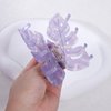 Purple Leaf Shaped Hair Claw Clip 3.5 inch No Slip Acrylic Big Strong Hold Hair Jaw Clamp for Women Girls Thick Thin Hair Hawaii Tropical Party Beach Vacation outfit Accessories