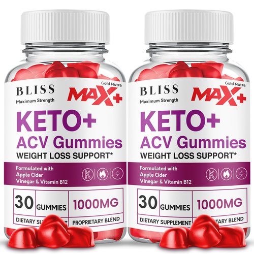 Gold Nutra (2 Pack) Bliss Max+ ACV Gummies, Higher Potency, Official Bliss Max+ Gummies, 2X Stronger Apple Cider Vinegar Gummy, 2 Month Supply