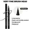 0.01mm Ultrafine Liquid Eyebrow Pencil to Create Thin to Thick Micro Hair-like Eyebrow, Instant Lift Eyebrow Color, Long-lasting Waterproof Natural Look Eyebrow Pen (#02 Dark Brown)