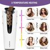 Curling Iron Automatic Curling Iron Professional Anti-Tangle Cordless Hair Curler with 3 Temps Portable Curling Wand Ceramic Rotating Curling Iron 2 Ways Rotary Heating 4 Seconds Quick Styling White