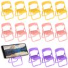 Totority Mini Foldable Chairs for Dollhouse 30pcs Mini Folding Chair Doll House Chair Mini Foldable Chair Doll House Mini Stand Model Chair Desk Cell Phone Stand for Doll House Decoration