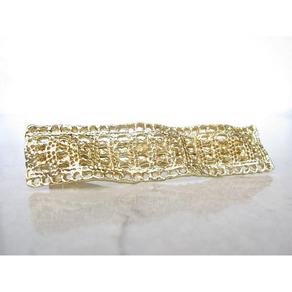 3 inch gold wavy mesh alligator hair clip barrette