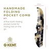Kent 87T TW Handmade Folding Pocket Comb for Men, Fine Tooth Hair Comb Straightener for Everyday Grooming Styling Hair, Beard or Mustache, Use Dry or with Balms, Saw Cut Hand Polished, Made in England