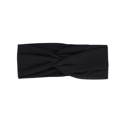Motique Accessories Black Solid Twist Turband Headwrap Hair Band for Women