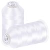 New brothread - 2 Huge Spools 5000M Each Polyester Embroidery Machine Thread 40WT for Commercial and Domestic Machines - White