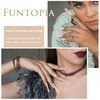 French Press On Nails, Funtopia 4cm Long Square Fake Nails with Wave Designs and Rhinestones, Artificial Nude False Glue On Nails, Acrylic Full Cover Stick On Nails for Women and Girls, 24 Pcs