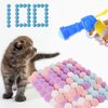 QUQOQO Cat Toy Balls with Launcher Gun, 100 Pom-Poms Balls Interactive Cat Toys for Indoor Cats, Soft Fuzzy Cats Kitten Toys Ball, Plush Ball Shoot Gun,Active Cat Exercise Toys Training Playing