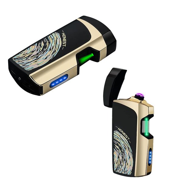 SKRFIRE Electric Arc Lighter USB Rechargeable Lighter Plasma Candle Lighter Windproof Flameless Lighter Unique Cool Lighter Box Lighter for Men, Women, Holiday (Black Meteor)