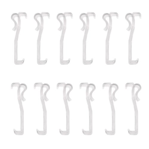 12Pcs 2.5 Inch Valance Clips Window Blind Clips Clear Plastic Valance Retainer Clips Hidden Valance Clips for Horizontal Blind Valance