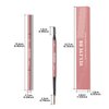 Ultra Slim Micro Gray Brown Brow Pencil, Double Side Defination Eyebrow Pencil with Spoolie, Retractable Brow Pen for Natural Daily Look Eyebrow Makeup,Soft Textured, Longlasting, Brunette, YES.EYE DO