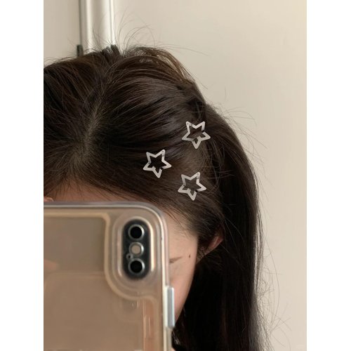 Star Snap Hair Clips for Women Girls Y2k Rave Goth Accessories for Girl Teens Hair Bow Clips for Teen Small Non Slip Hair Barrettes for Girl Daughter Mini Tiny Clips for Hair Sliver 36pcs